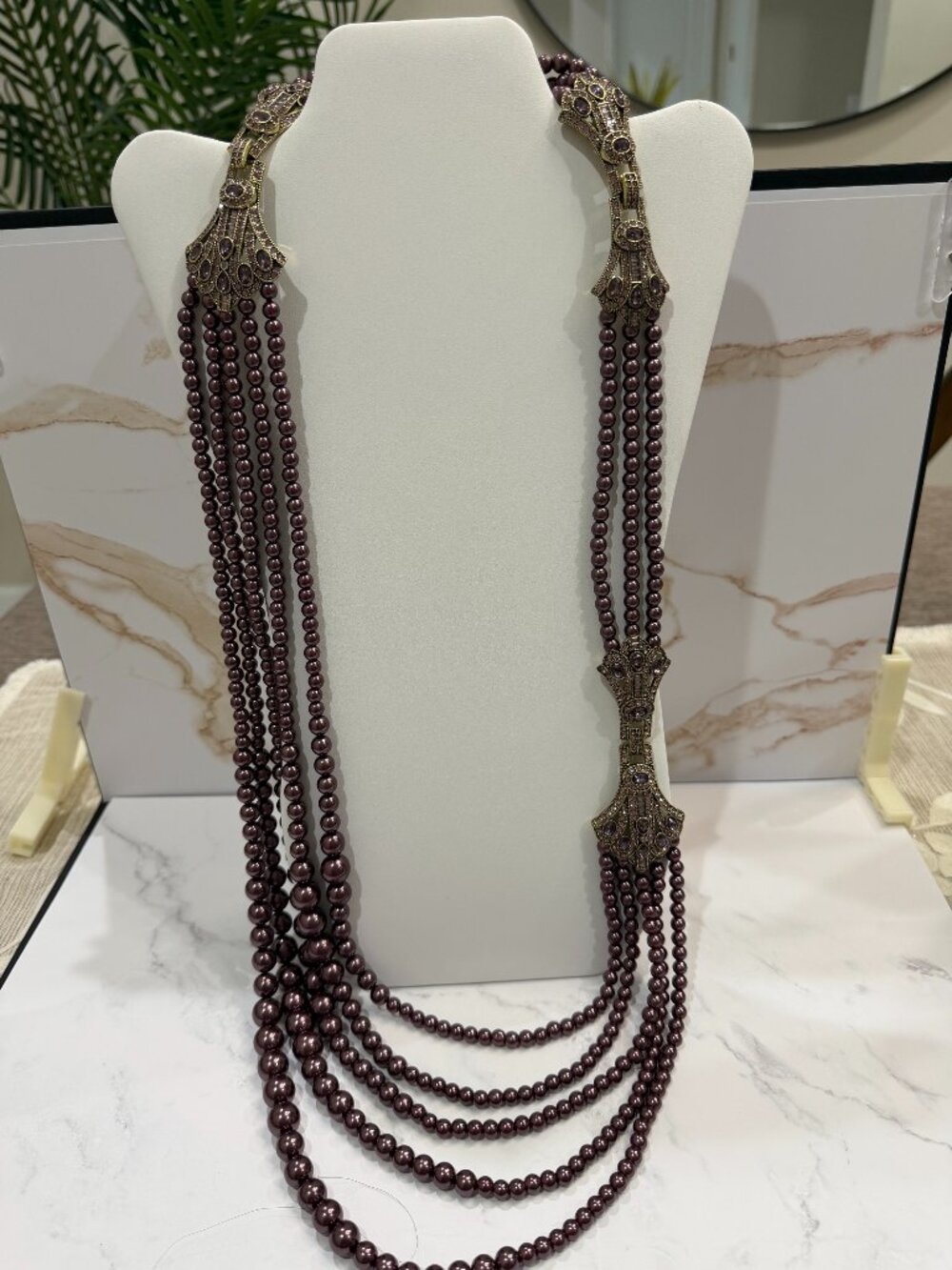 Heidi Daus Age of Elegance Light Amethyst Aubergine Convertible Necklace Bracele